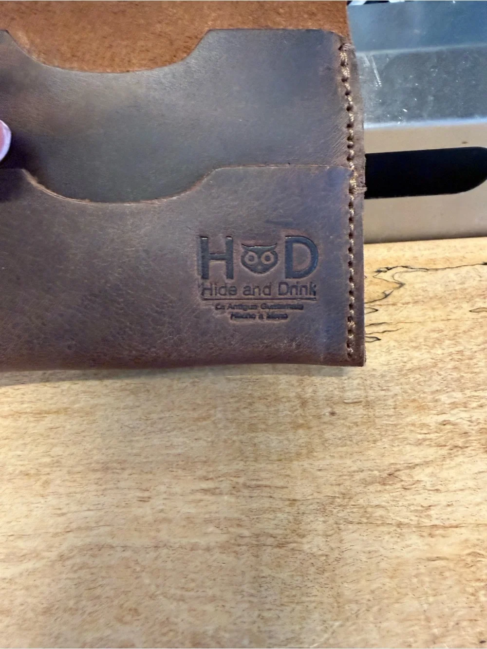 Classic Brown Leather Snap Card Wallet for Men